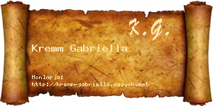 Kremm Gabriella névjegykártya